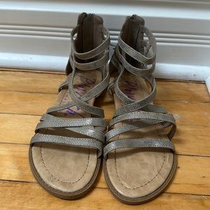 Women’s gladiator gold sandals